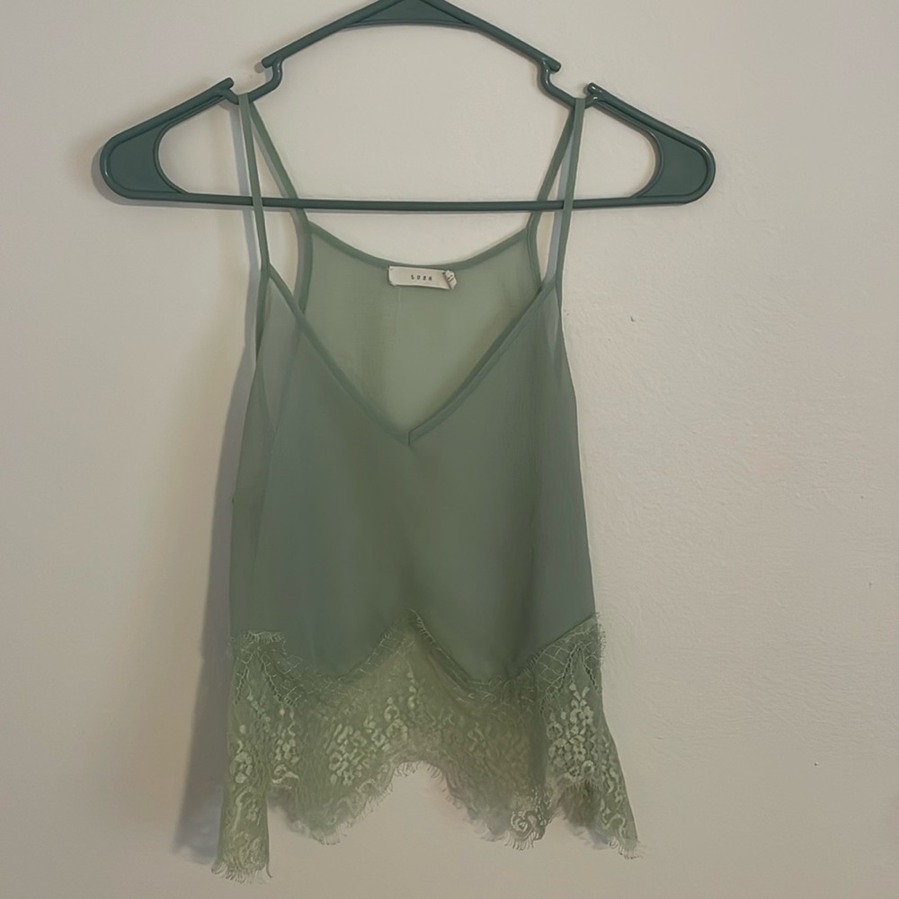 Seafoam lace top